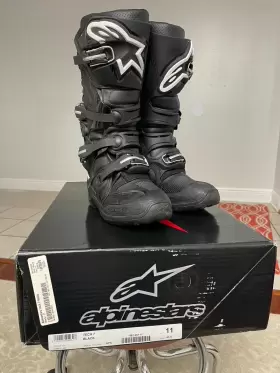 Alpinestars 033637200330 Tech 7 Black Motorcycle Eduro Boots Size 11 Great Condition