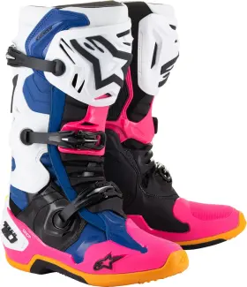 Alpinestars 033637445458 Tech 10 Daytona Coast Le Mx Offroad Boots White/blue/pink 14 Usa