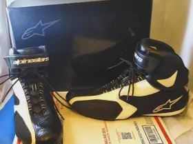 Alpinestars 051194720498 Size Us Mens 12 Faster Shoes Boots Motorcycle Riding Black And White