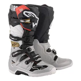 Ft14 Alpinestars 059175088308 Tech 7 Mens Mx Offroad Boots Black/white/silver/gold 8 Usa