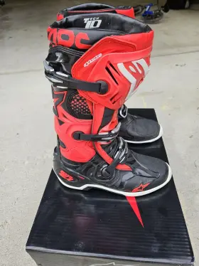 Alpinestars 059175271007 Tech 10 Boots Red White Black Size Us