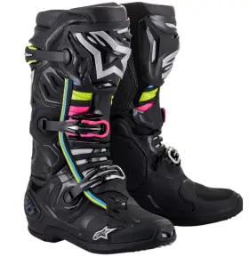 Alpinestars 059175883316 Tech 10 Supervented Mx Offroad Boots Black/pink/yellow 12 Usa