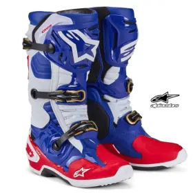 106811b Alpinestars Tech 10 Le Men Motocross Offroad Red/white/blue Boots - Pick Size 106811b Alpinestars Tech 10 Le Men Motocross Offroad Red/white/blue Boots - Pick Size