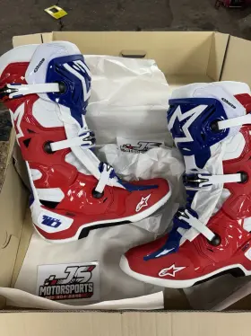 106832b Alpinestars Alpinestar Tech 10 Limited Bright Red White Blue In Stock