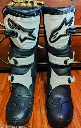 2010019-12-11 Alpinestars Tech-10 Boots Mens Size 11 Non-vented Off Road Moto-cross Blk And Wht