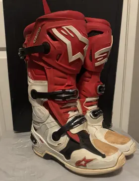 2010019-321-8 Alpinestars Unisex Adult Tech 10 Boots Size Us 8 Red White Eu 42