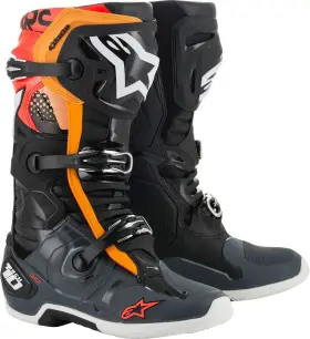 2010020-1143-12 Alpinestars Tech 10 Boots Blk/gry/org/fluo Red Size 12 Motocross Mx Riding 2010020-1143-12 Alpinestars Tech 10 Boots Blk/gry/org/fluo Red Size 12 Motocross Mx Riding