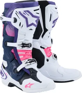 2010020-2780-14 Alpinestars Tech 10 Boots - White/violet/navy/pink Fluorescent Us 14 / Eu 49.5