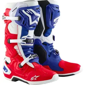 2010020-3118-8 Alpinestars Tech-10 Boots - Red Bud Le Bright Red/white/blue 8