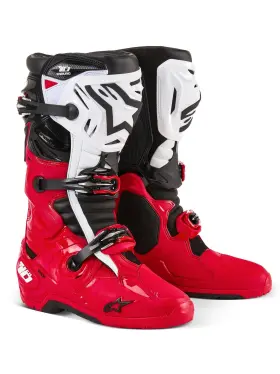 2010025-3016-7 Alpinestars Tech 10 Enduro Boots Bright Red/black/white Sz 7