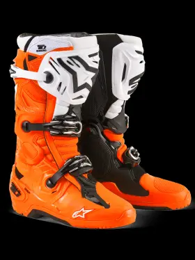2010025-4512-12 Alpinestars Tech 10 Enduro Boots Orange Fluo/black/white 12