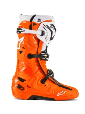 2010025-4512-9 Alpinestars Tech 10 Enduro Boots Orange Fluo/black/white Size 9