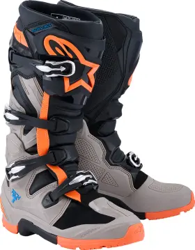 2010426-1562-7 Alpinestars Tech 7 Enduro Boots - Black/warm Gray/fluorescent Orange Us