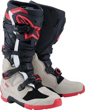 2010426-1903-8 Alpinestars Tech 7 Enduro Boots - Black/light Gray/bright Red Us 8