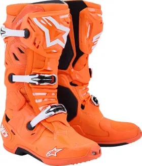 2010520-4512-10 Alpinestars Tech 10 Supervented Boots - Fluorescent Orange/black/white Us /