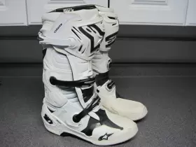 2012014-20-10 Alpinestars Used Tech 10 Boots White Size Motocross Fox Gaerne Mx Enduro
