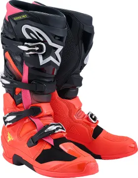 2012025-1576-12 Alpinestars Tech 7 Boots - Black/fluorescent Red/fluorescent Pink Us For 12 /