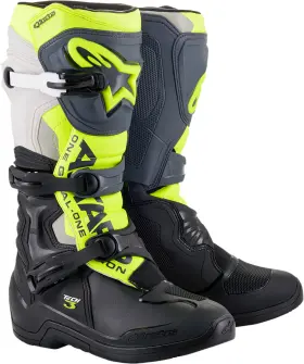 2013018-1055-7 Alpinestars Tech 3 Boots - Black/gray/yellow Fluorescent Us 7