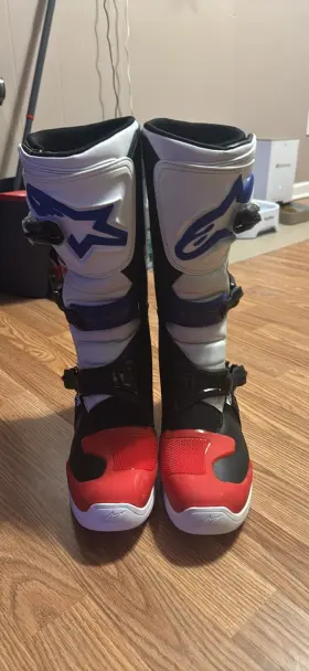 2013018-2307-10 Alpinestars Tech 3 Boots Motocross Size 11 White/red/black