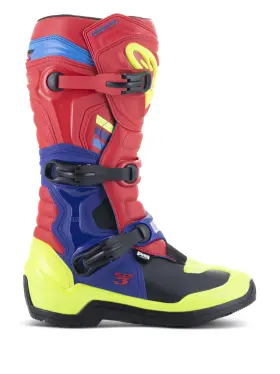 2013018-3375-7 Alpinestars Tech 3 Boots Bright Red/blue/fluo Yellow Size 7