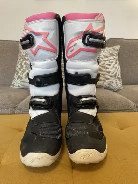 2013218-130-8 Alpinestars Tech For 3 Stella Boots Black/white/pink Sz 08