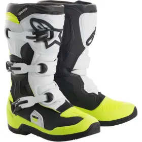 2014018-125-7 Alpinestars Tech 3s Youth Boots 7 Black/white/yellow Fluo