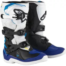 2014024-2179-4 Alpinestars Tech 3s Youth Boots - White/black/enamel Blue Size 4