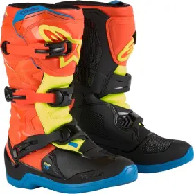 2014024-4755-2 Alpinestars Tech 3s Youth Boots 2 Orange Fluo/enamel Blue/yellow