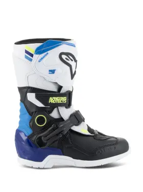 2014524-2179-10 Alpinestars Tech 3 Kids Boots White/black/enamel Blue Size 10