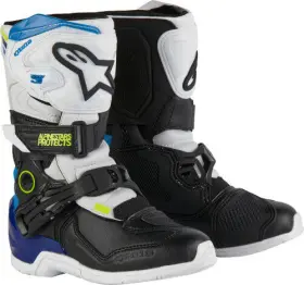 2014524-2179-12 Alpinestars Tech 3s Kids Motocross Boots White/black/enamel Blue 12 12c 30.5