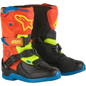 2014524-4755-12 Alpinestars Tech 3s Kids Boots 12j Orange/blue/yellow/black