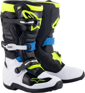 2015017-1795-3 Alpinestars Youth Tech 7s Boots - Black/blue/yellow Us 3