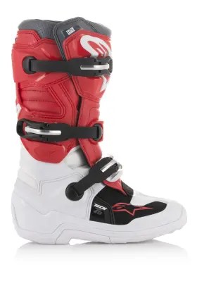 2015017-238-7 Alpinestars Youth Tech 7s Boots White/red/grey Sz 07