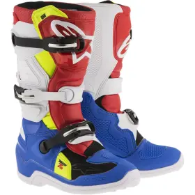 2015017-7025-5 Alpinestars Tech 7s Youth Boots 5 Blue/white/red/yellow Fluorescent
