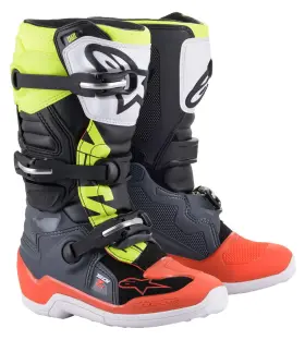 2015017-9058-2 Alpinestars Tech 7s Boots Dark Grey/red/yellow Youth Size 2 2015017-9058-2 Alpinestars Tech 7s Boots Dark Grey/red/yellow Youth Size 2