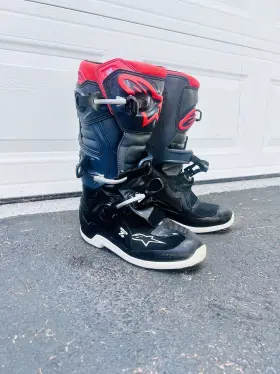Alpinestars 201501711336 Dark Gray/light Gray Fluor Red Tech 7s Youth Boots Kids Size 6