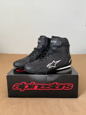 Alpinestars 210112795346 Faster 3 Rideknit Motorcycle Shoes Black / White Mens Size 9