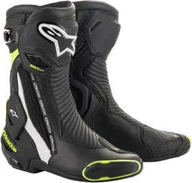 2221019-125-40 Alpinestars Smx Plus Street Riding Boots Black/white/yellow Us 6.5 Alp 2221019-125-40 Alpinestars Smx Plus Street Riding Boots Black/white/yellow Us 6.5 Alp