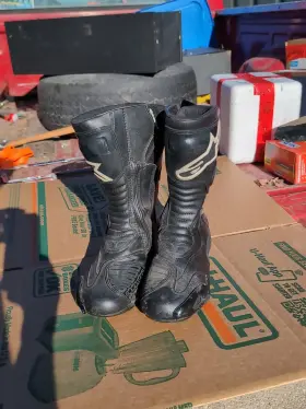222101910 Alpinestars Smx 5 Black Motorcycle Racing Boots Mens 12 Very Little Use