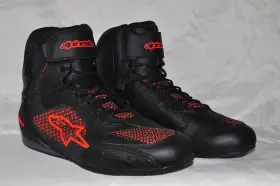 Alpinestars 240006410321 Faster-3 Rideknit Motorcycle Shoes Black Red Fluo 9.5/42.5 Run Small