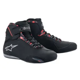 Fluo-14 Alpinestars 2544519111814 Sektor Waterproof Mens Motorcycle Shoes-black/dark Gray/red