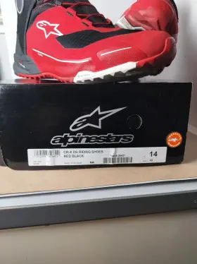 2611820-31-14 Alpinestars Cr-x Drystar Size 14 Waterproof Motorcycle Shoes Sneakers Red-black