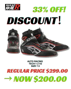 2715020-123 Alpinestars Tech-1 Z V2 Racing Shoes Fia Approved Size 7.5
