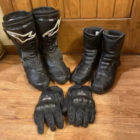 3132-335 Alpinestars Svx Mens Size 12 And 11 Street Touring Motorcycle Boots Icon Gloves