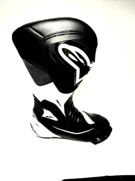 3404-1336 Alpinestars Smx S Motorcycle Boots Size 9.5 Us Black &white Leather