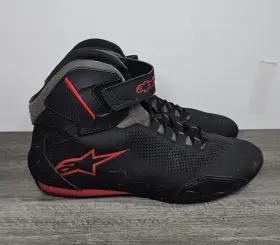 3405-1817 Alpinestars Mens Sektor Vented Riding Motorcycle Shoes Black/gray/red Size 9