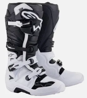 3410-3262 Alpinestars Tech 7 White Black Motocross Boots Size 9