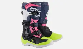 3411-0591 Alpinestars Youth Tech 3s Boots Black/blue/pink/white/yellow Us 4