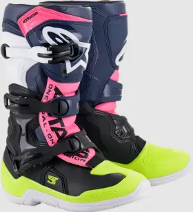 3411-0592 Alpinestars New Tech 3s Boots - Black/blue/pink/white/yellow Us 5