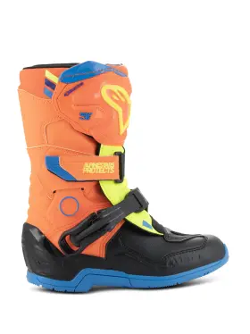 3411-0716 Alpinestars Kids Tech 3s Boots Flo Orange/flo Yellow/blue Us 1 / Eu 33 3411-0716 Alpinestars Kids Tech 3s Boots Flo Orange/flo Yellow/blue Us 1 / Eu 33